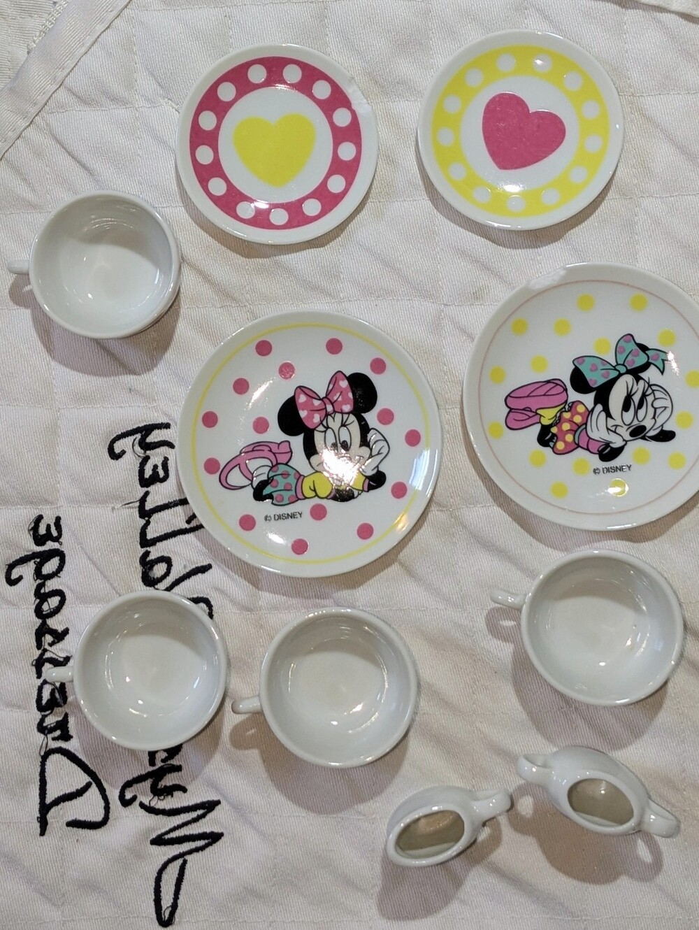 Vintage Disney Baby Minnie Porcelain Tea Set Made in Japan 10 Pc Collectible